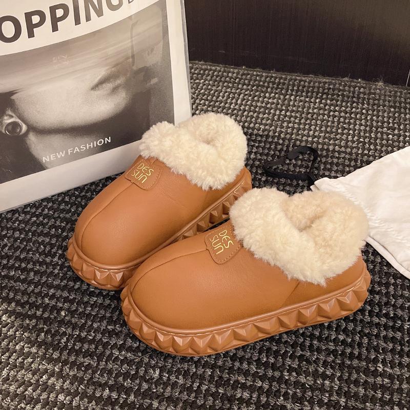 Women's Large Size Soft Sole Winter Warm Fur One Snow Boots Padded Lined Ankle Boots Anti-slip Hiking Casual Sports Cotton Boots