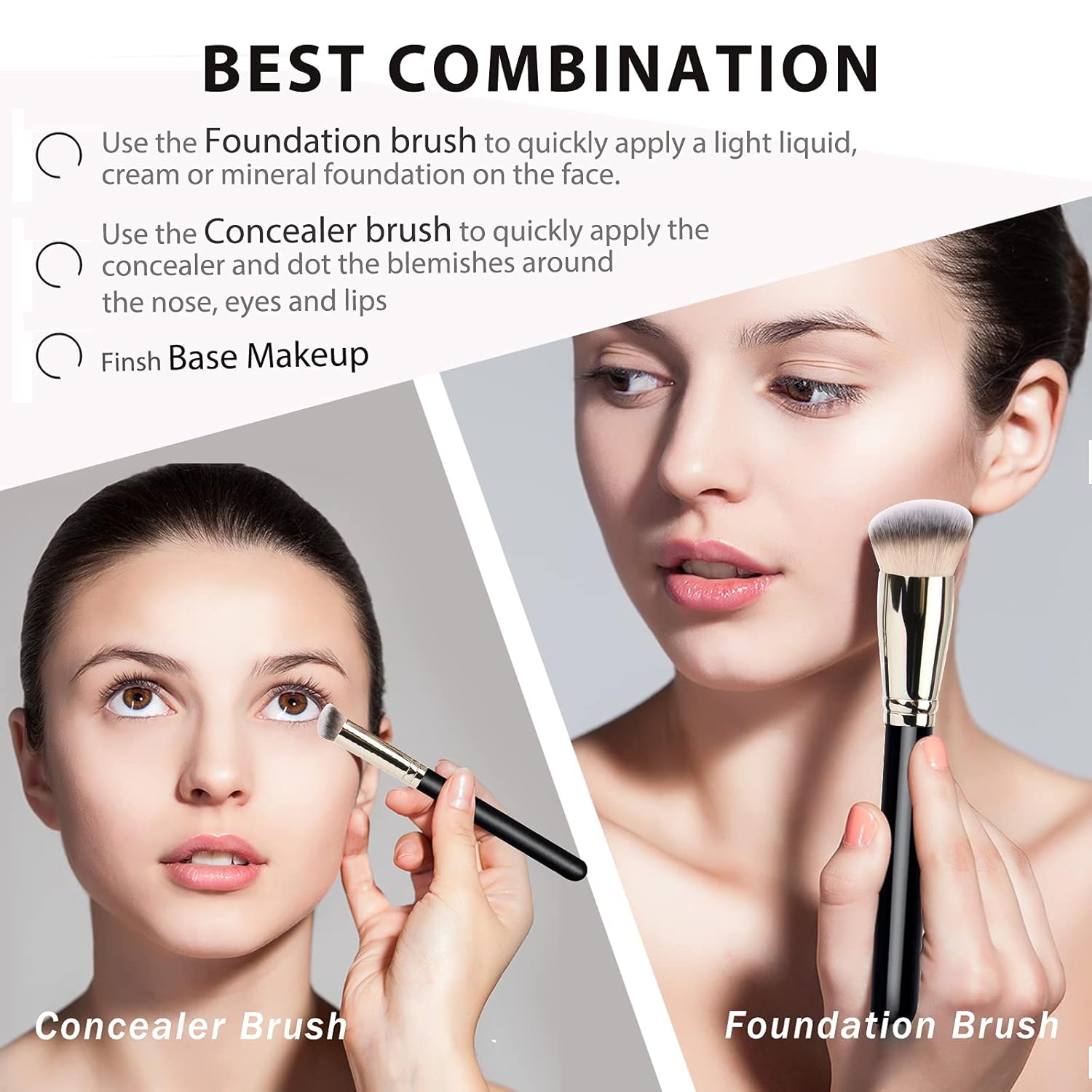 

Makeup Brushes Foundation brush and perfect concealer brush for any look Premium luxury bristle contour brush United States