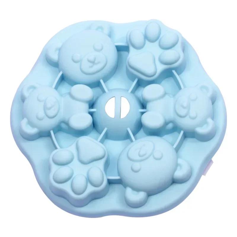 Silicone Covered Bear Ice Cream Jelly Mold for Baby Food Steamed Cake Silicone Mold Jelly Milk Jelly Ice Cube Mold