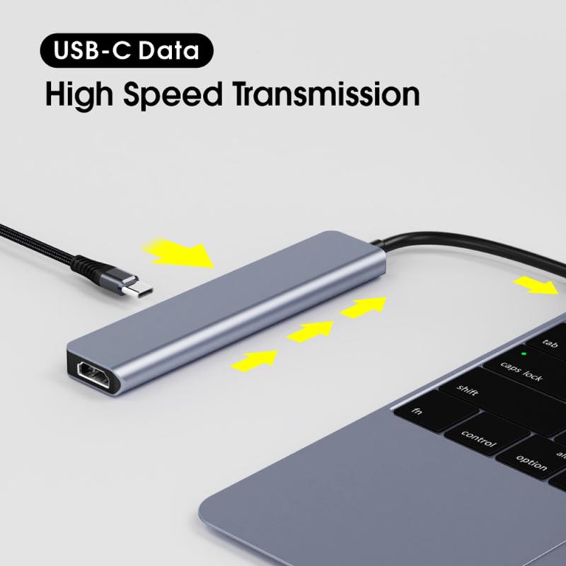 Dj1013 7 In 1 Usb  C Hub To 4k Hdmi-compatible Type C Adapter Dock With Pd Tf Sd, Compatible For