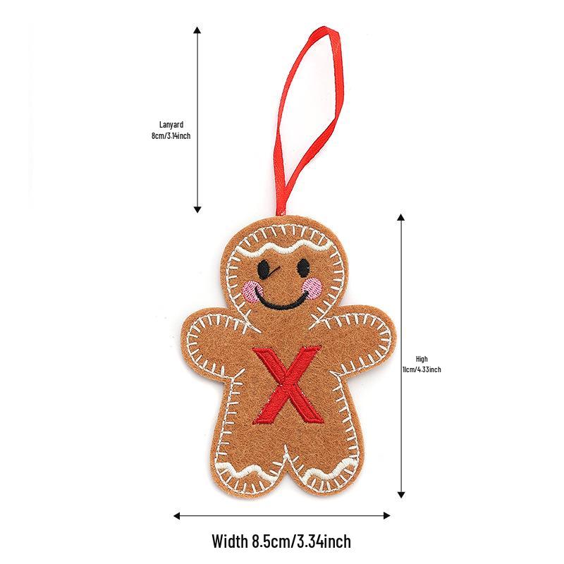 Christmas Gingerbread Man Ornaments: Festive Alphabet Hanging Decorations