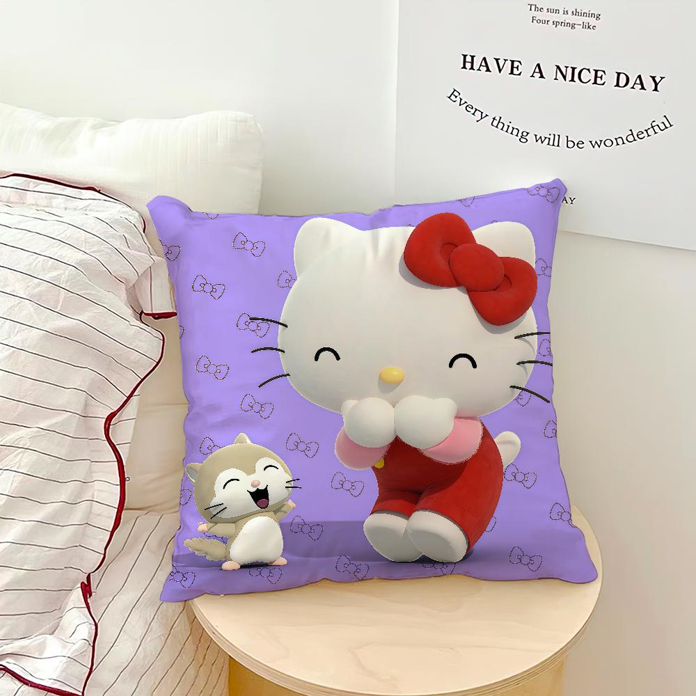 Kawaii Cartoon Cat H-Hello K-Kitty Cute Art Sro Comfortable Soft Pillow Case For Sofa Living Room Home Decor Protective Covers