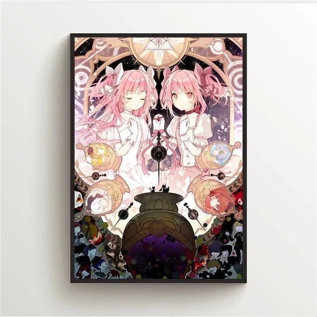 Puella Magi Madoka Magica Ιαπωνικό Άνιμε Κινούμενα Σχέδια Αφίσες Εκτυπώσεις Τέχνη Τοίχου Ζωγραφική σε καμβά Εικόνα για Σαλόνι Διακόσμηση Σπιτιού