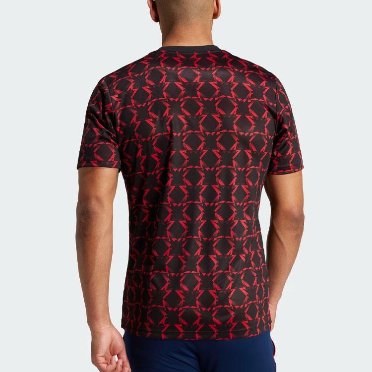 adidas Manchester United Pre-Match Soccer Jersey Asia Sizing 'Black Red' Men's IT1996