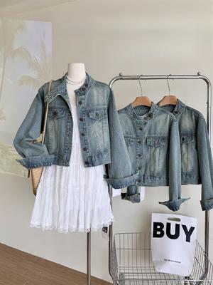 Koreanische Chic Retro Design Waschen Jeans Jacke Frauen Herbst Neue Mode Casual Alle Spiel Kurze Tops High Street Elegante Y2k denim Mantel