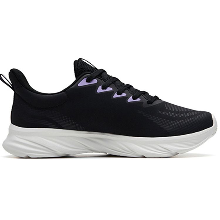 Anta Running Series Mesh Shock Absorbing Non-Slip Durable Lightweight Low-Top Running Shoes Women Sneaker Black Gray Purple 122235571-6
