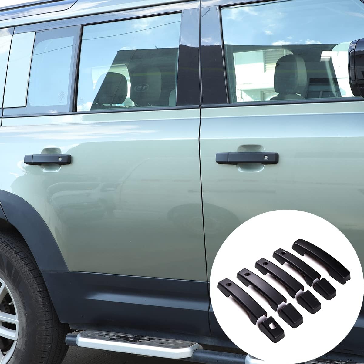 

PIUGILH Car Exterior Door Handles Cover Compatible with Land Rover Defender 110 2020 2021 2022 2023 Accessories, ABS Door Handle Outer Protector Trim матовый черный