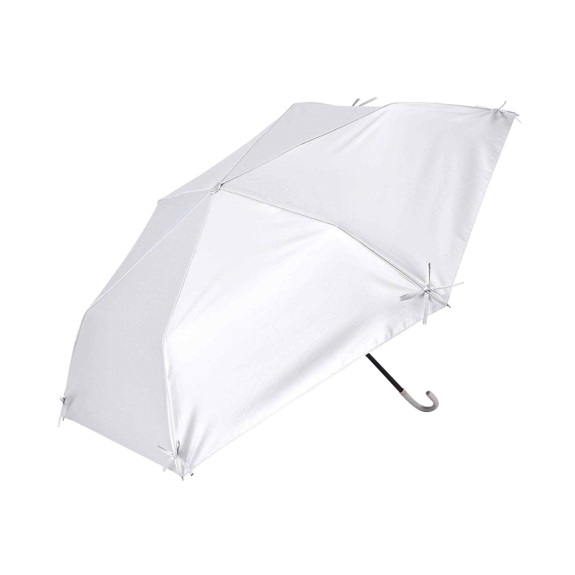 

Francfranc Folding Umbrella with Blackout Suitable for Sun and Light UV Suitable for Sun and Rain Ribbon, 50cm, Silver, Rain, 100% Blocking,