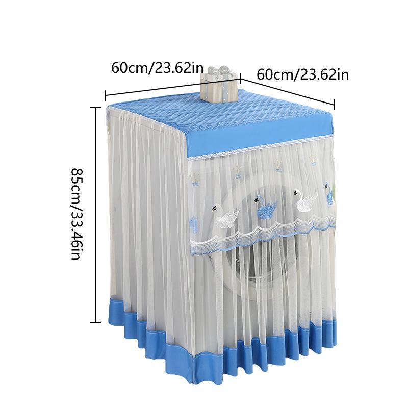 Lace Ruffle Washing Machine Cover Embroidery Floral Tulle Dust Cover Breathable Waterproof Protector Washing Machine Covers