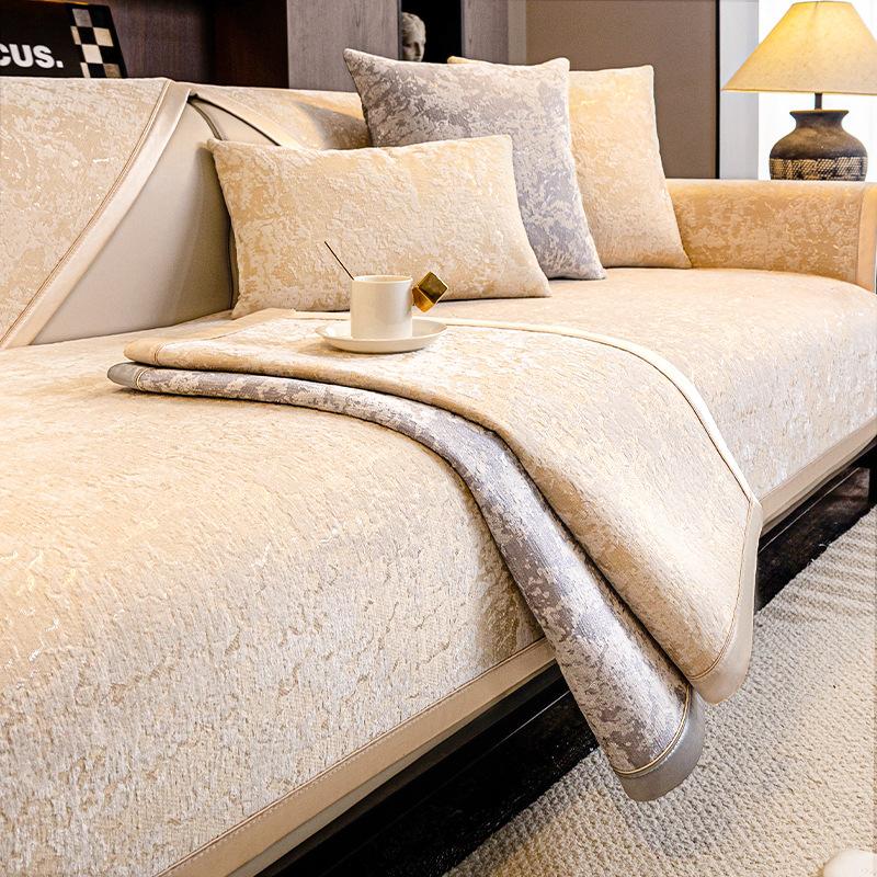 New Four-Season Universal Chenille Sofa Cushion Modern Light Luxury Cover Cloth Non-Slip Seat Cushion Advanced Sense Cover