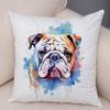 Super Cute Watercolor Dog Throw Pillow Cover With Short Plush Print For Living Room Sofa Decoration Cushion Cover Pillow Covers