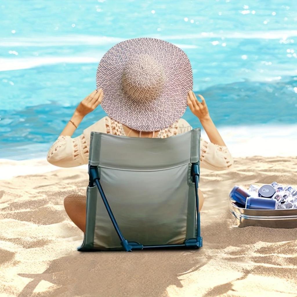 Outdoor Camping Lightweight Comfortable Folding Seat Park Leisure Beach Chair Portable Single Lazy Seat Back Chair