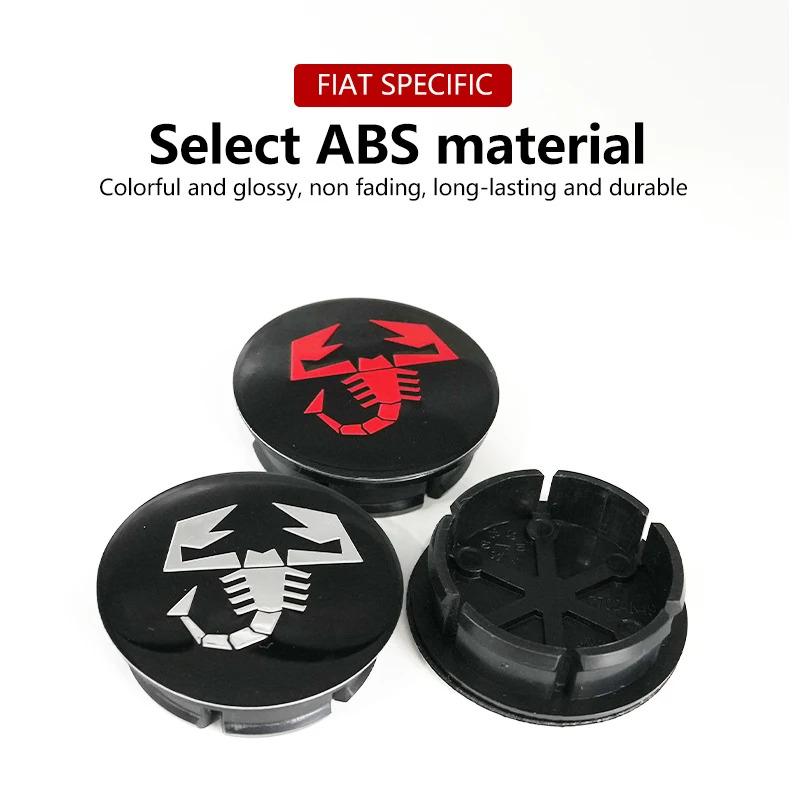 4pcs 3D 50mm logo car emblem Wheel Center Hub Cap auto Rim refit dust-proof badge covers emblem accessories For FIAT Abarth