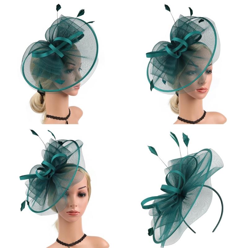 Retros Feather Mesh Hair Clip Handmade Elegant Hair Accessory For Women Wedding Party Retros Style Lightweight Decoration