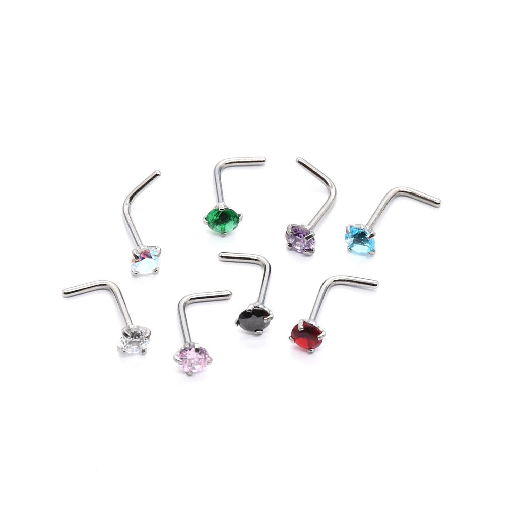 Straight Nose Stud L Nose Stud 5-character Nose Stud European and American Puncture Jewelry, Nose Ring