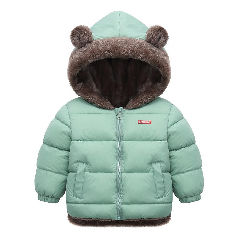 Overbekledning Gutteklær (Størrelser 4 år og oppover) Barn Gutter Vinter Varm Pelskant Hette Polstret Kåpe Jakke Parka Yttertøy 2-5 År