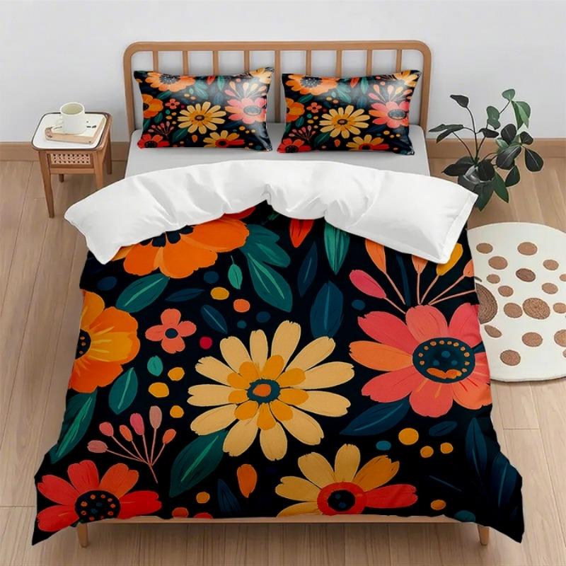 Digital Printing Quilt Cover Set 2Pcs/3Pcs Holiday Gift Household Quilt Cover Without Sheet (Quilt Cover + Pillowcase)