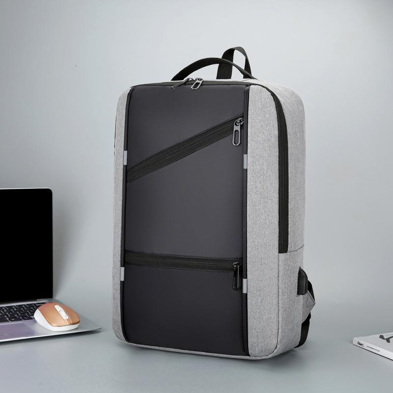 High-end Men's 15-inch Multifunctional Business Backpack with USB and Logo Printing Option