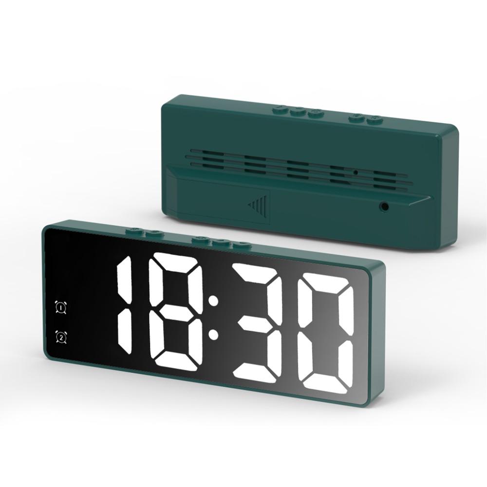 

Voice Control LED Alarm Clock Dual Alarms Table Clock Digital Display Student Clock Home Style 3