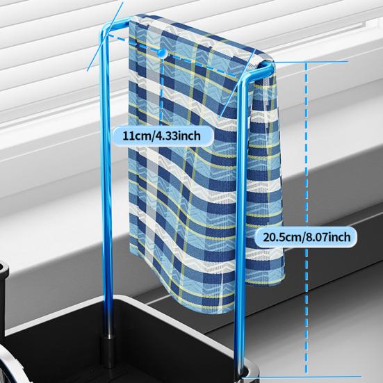 Stainless Steel Sponge Holder Sink Rack Large Capacity Rust-Resistant Self-Draining Multi-Functional Kitchen Storage Rack