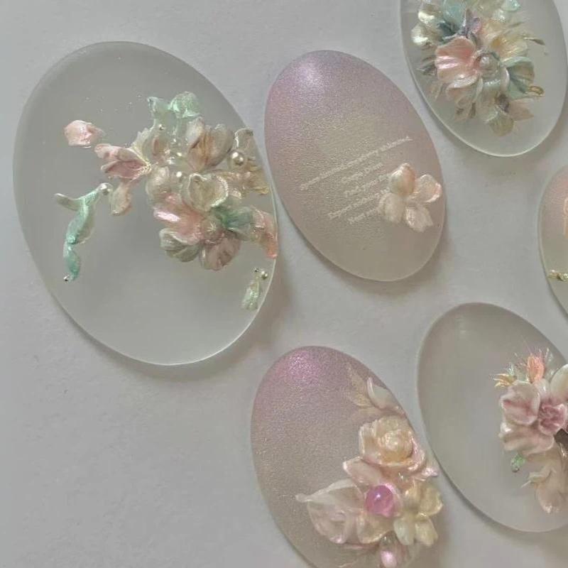 Silicone Nail Art Relief Mold 1Pcs 3D Flower Rose Butterfly Orchid Petal Pattern Reusable for UV Resin Nail Decor Craft