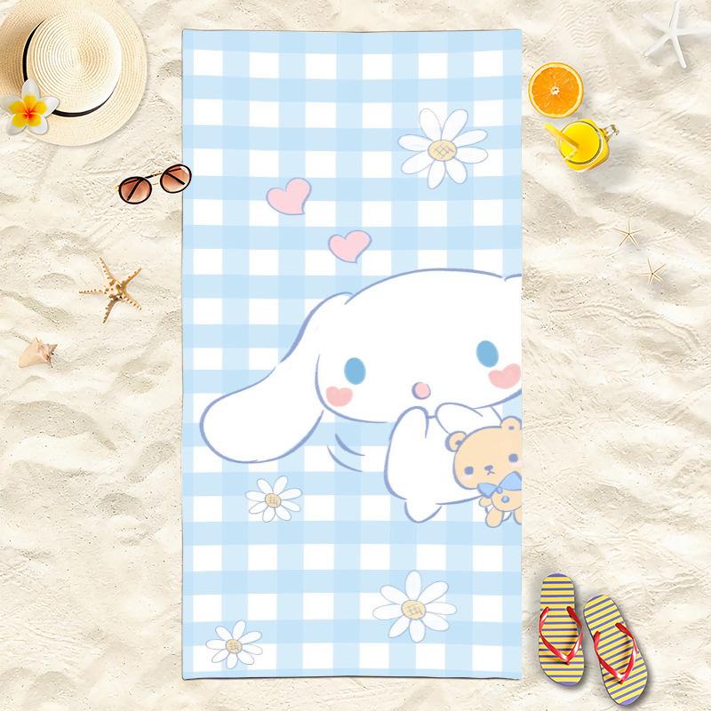 Yugui Dog Cartoon Bath Towel, Water-Absorbing Microfiber Beach Towel, Children S Bath Towel, Beach Towel, Wrapping Towel, Blanket 75x150cm