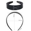 Black Plastic-wrapped Hair Band Wide Flat Toothless Plastic Hair Accessory