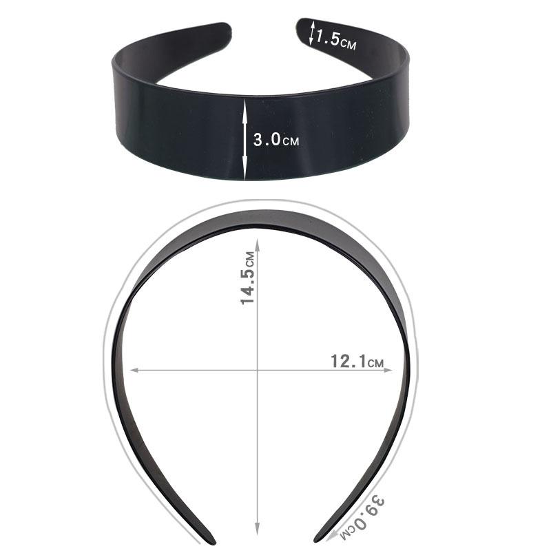 Black Plastic-wrapped Hair Band Wide Flat Toothless Plastic Hair Accessory