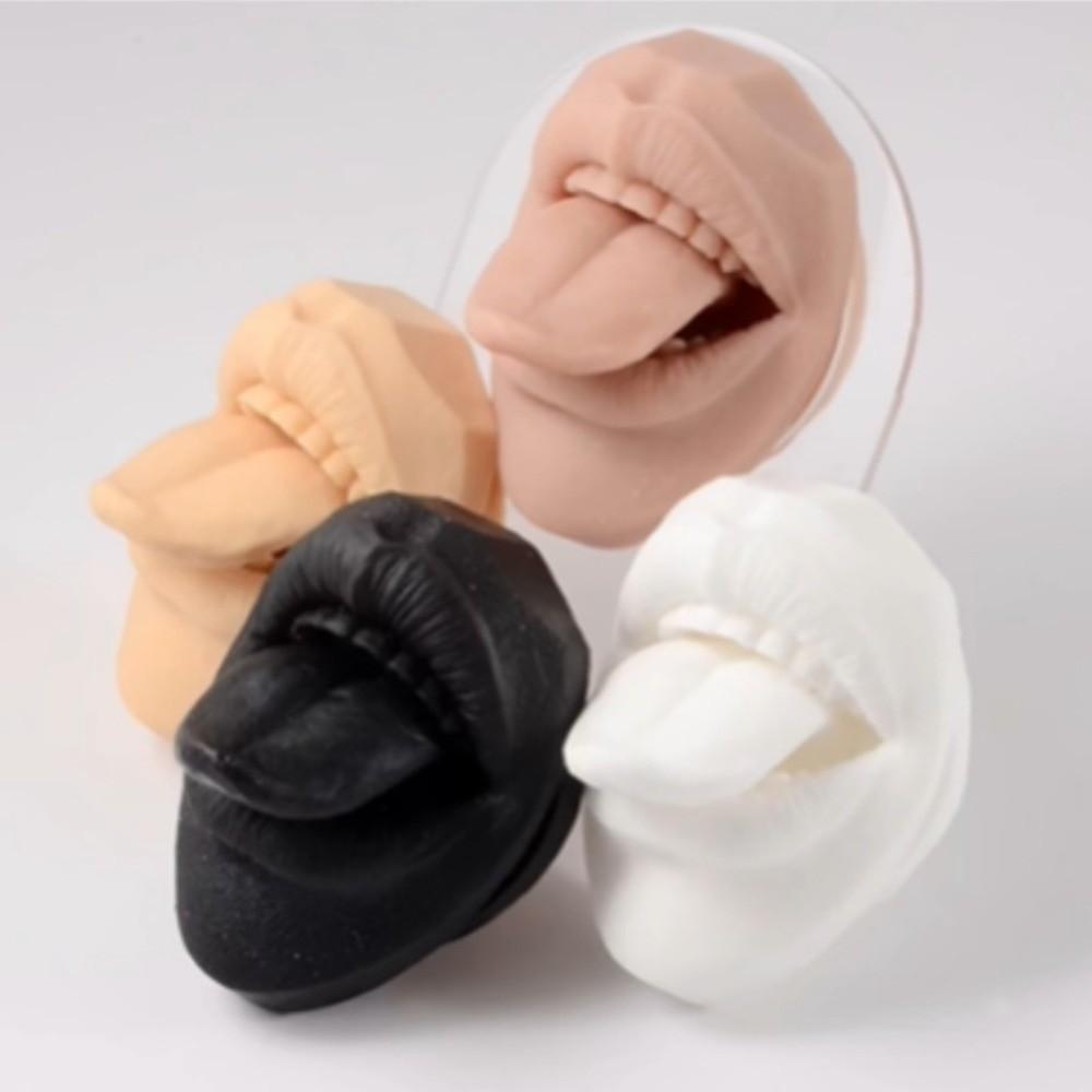 Leichtes Lippen- und Zungenmodell Silikon-Lippenpiercing-Displayständer Mädchen Frauen