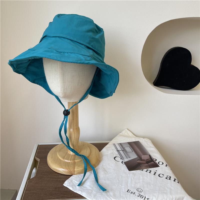Styleable lace-up Thin fisherman's hat Children's spring and summer outdoor sunscreen visor Sweet quick-drying versatile breathable