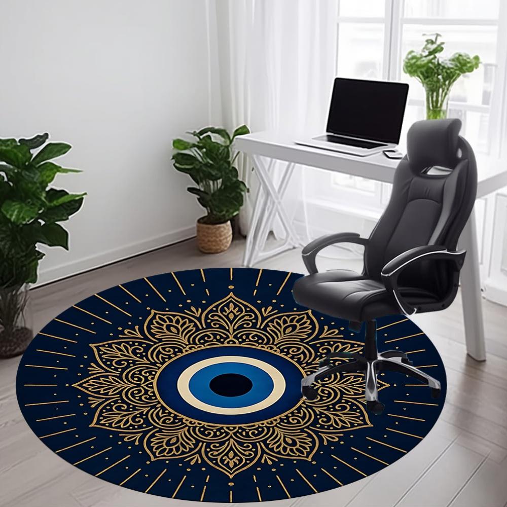 1pc Eagle Eye Mandala Office Round Area Rug, Indoor Mat Suitable For Office, Under Office Chairs Bedroom Living Room Home Decor, Room Deco