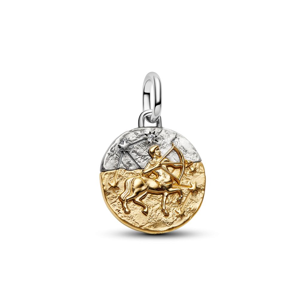 New Arrival 12 Constellation Dangle Charm Two Tone Gold Silver Pendant DIY Bracelet Bead Jewelry Gift For Women