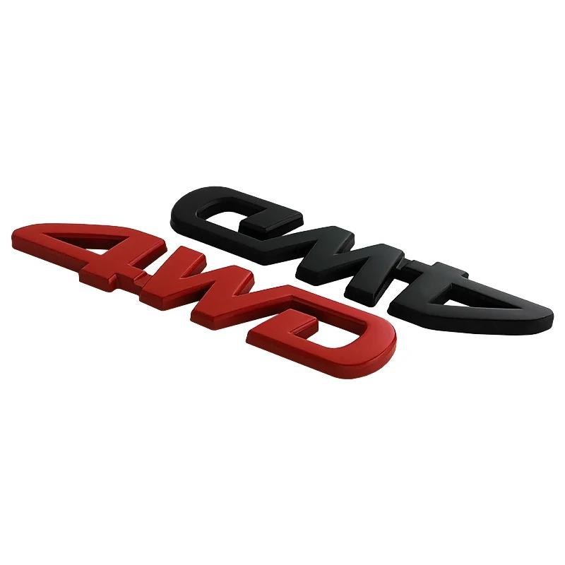 3D Metal 4WD Logo Letters Universal Car Emblem Badge Decal Sticker For Hyundai Jeep Suzuki KIA Toyota Hodna Styling Accessories