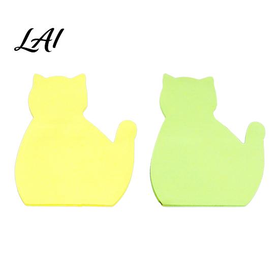 Animal Shaped Memo Pads 2PCS Cute Cat Sticky Notepads Multi Color Macaron Adhesive Student Learning Supplies Pads Compact Decorative Note