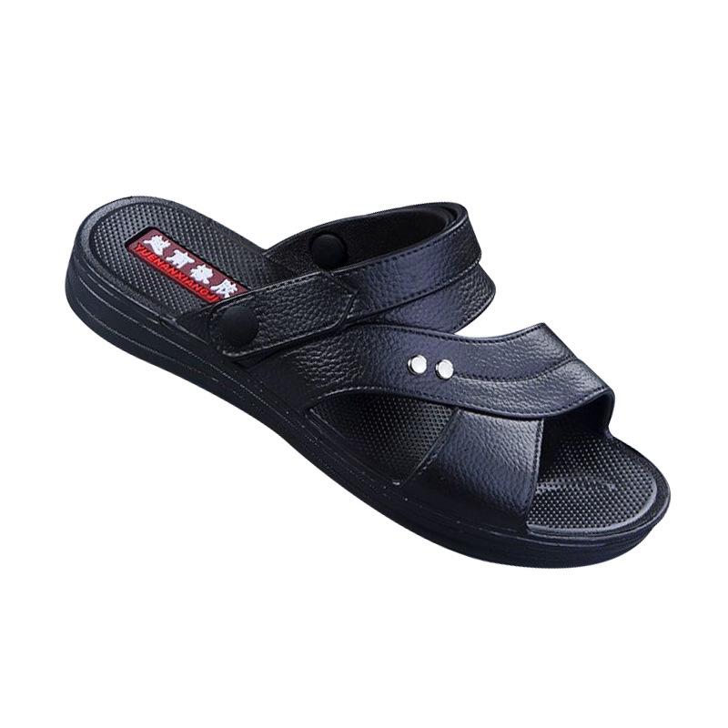 Vietnamese rubber dad sandals wear-resistant non-slip thick summer slippers outdoor men's beach shoes platform slippers