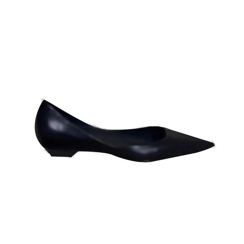 Niche design high sense versatile commuter leather pointed head shallow mouth low heel flat sole shoes women spring and summer