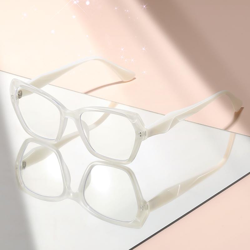 

Latest cat-eye type light-colored flat light glasses for daily travel shooting decoration and anti-blue light decoration