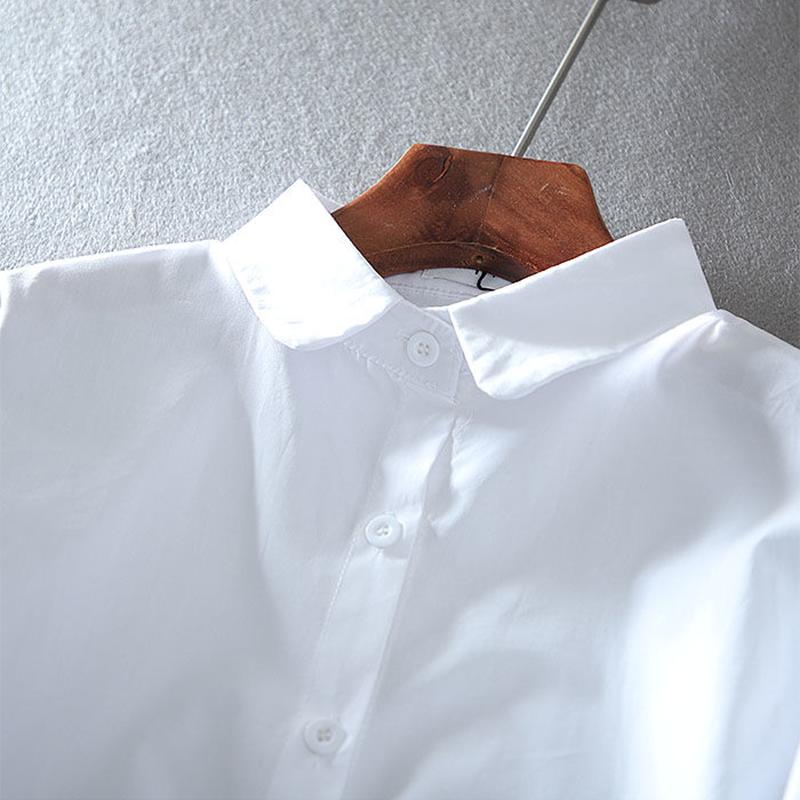 Korean Retro Loose Shirt Casual Style Blouse Small Fresh Lapel Embroidery Flower All-match Shirt Blouse