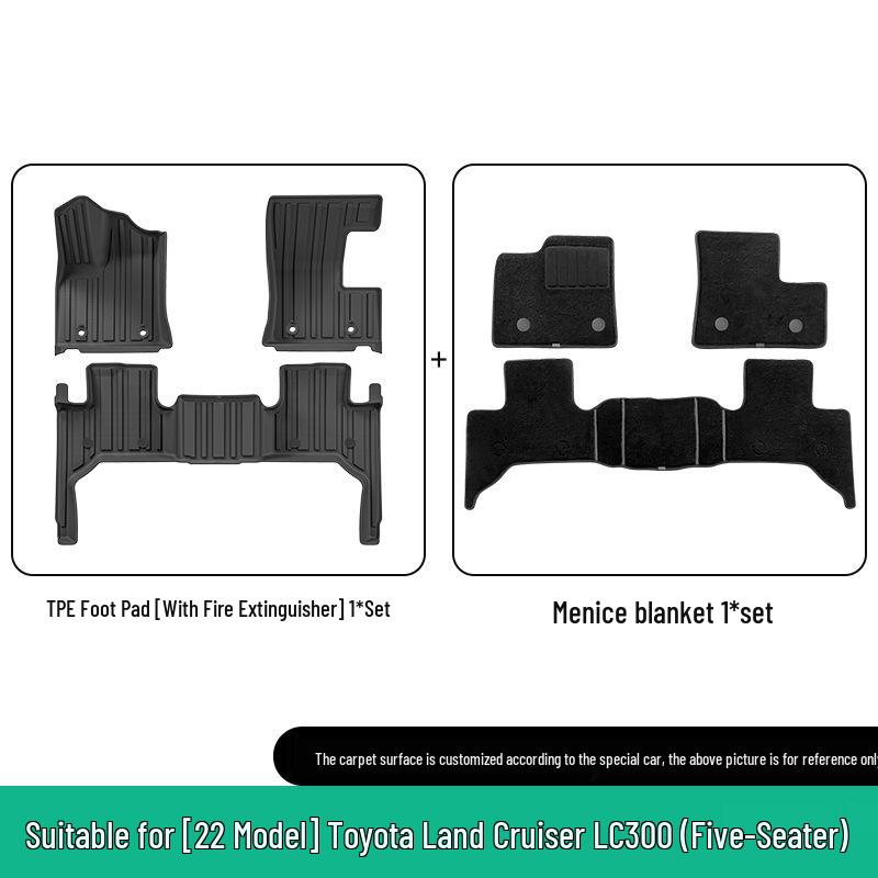Custom-Fit TPE Floor Mats for Toyota Land Cruiser LC300 (2022 Model)