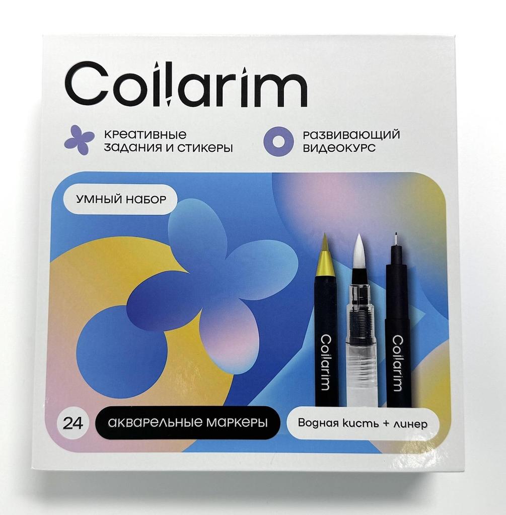 24 Farben Aquarell-Pinselstifte Set - Enthält Wasserpinsel & Fineliner Stift für Kalligraphie