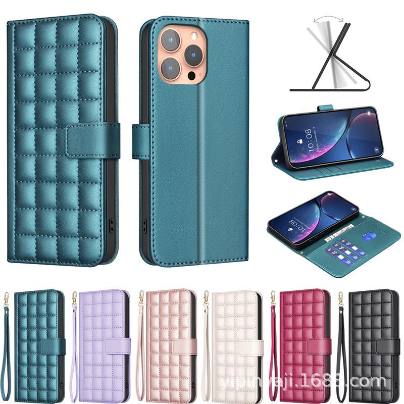 Applicable To iphone16E14 Mobile Phone Leather Case, Flip Mobile Phone Case Samsung Xiaomi Card Magnetic Case 16PROMAX