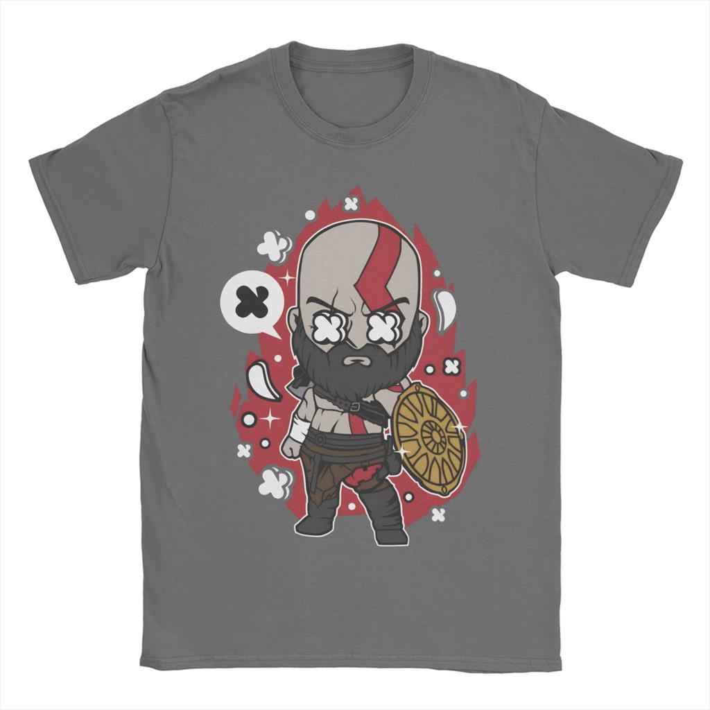 Humor Cartoon Kratos God of War TShirt Unisex Women Crew Neck 100 Cotton T Shirt Short Sleeve Tee Shirt New Arrival Tops