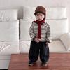 Children's clothing striped thickened sweater new children's clothing baby autumn and winter clothes boys velvet suit