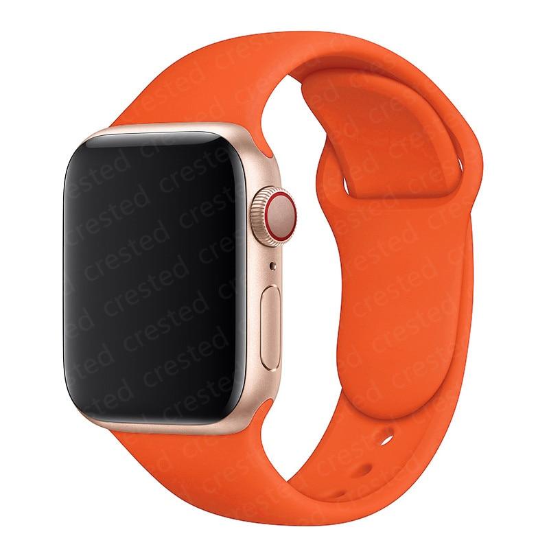 Silicone Strap For Watch Band 44mm 40mm 38mm 42mm Rubber Belt Wristband Bracelet iWatch1 2 3 4 5 Se 6 Band