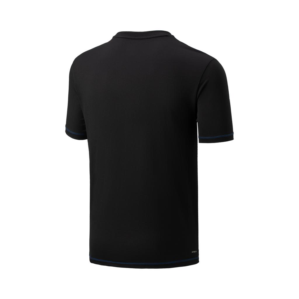 Li Ning Badminton Series Letter Round Neck Comfortable Versatile Breathable Short Sleeve T-Shirt Unisex Tops Black AHSVD75-1