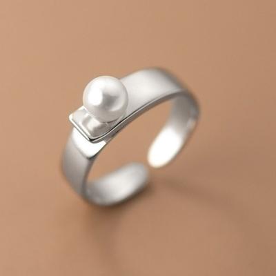 Fingerring Trendy Minimalistisch Elegant Leicht Luxus Zart Dekorieren Kupfer Kunstperle Design Party