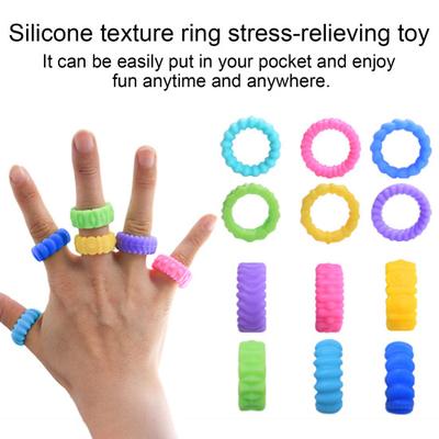6/18 ks silikonové senzorické kroužky hračka na úlevu od stresu texturovaný kruh fidget hračka přenosná