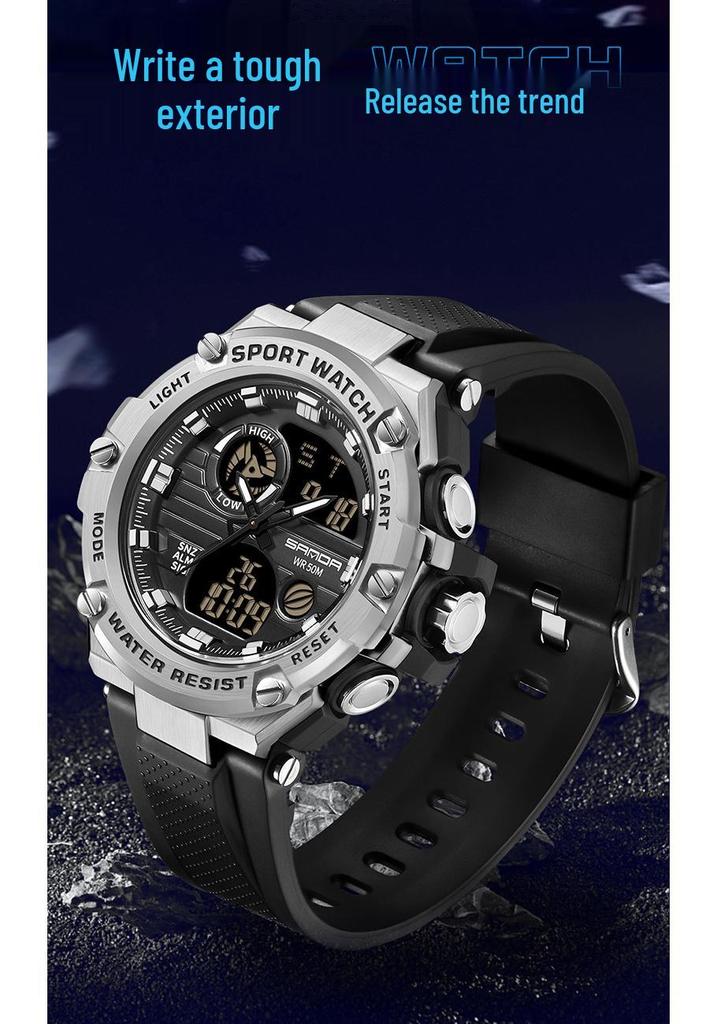 Sanda Men's Waterproof Multifunctional Tactical Luminous Sports Watch