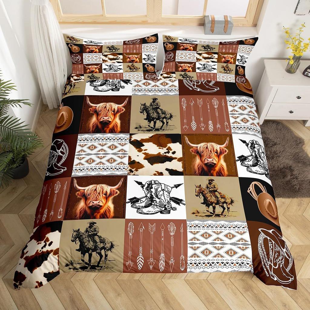 Flower Deer Head Three-Piece Quilt Cover 3D Digital Printing Bedding Set Bed Cover