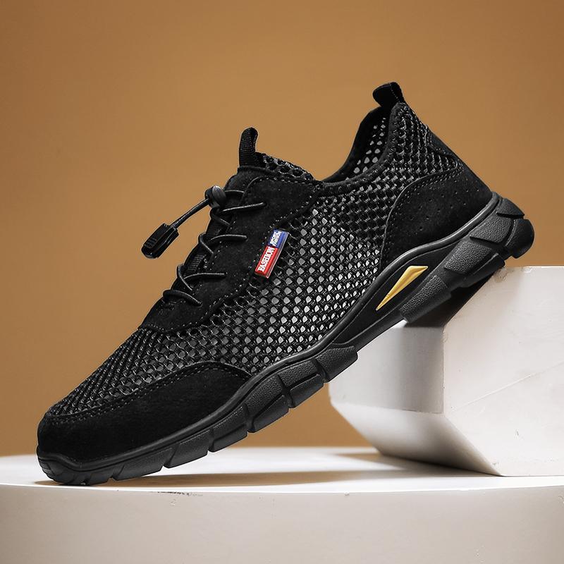 FashionBreathable Mens Mesh Footwear Handmade Office Man Formal Shoes Wedding Party Dress Shoes Breath Summer Driving Footwear Sneakers